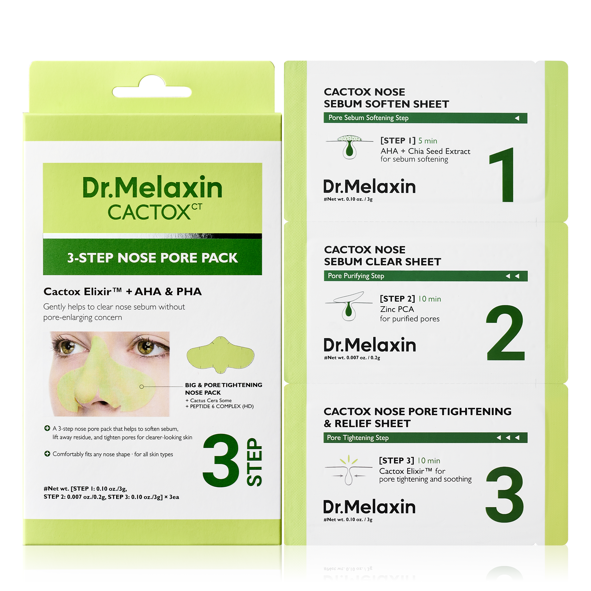 Cactox 3 Step Nose Mask Pack